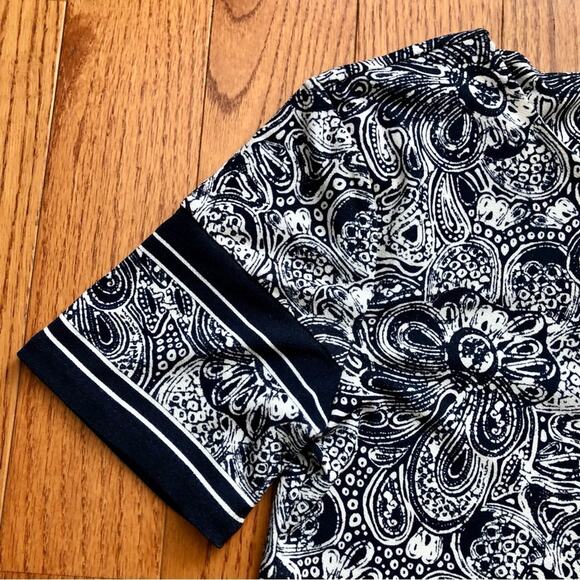 MICHAEL KORS Paisley Print Border Trim Blue Dress Size Women's Size S NWT - Picture 5 of 12